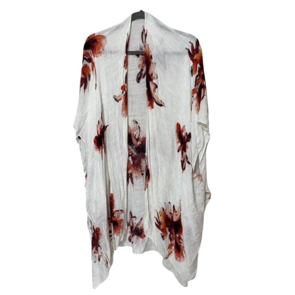 Kimono Style Pullover Top Floral One Size - Picture 2 of 3